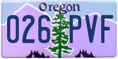 OR license plate 026PVF