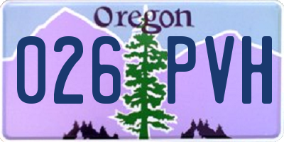 OR license plate 026PVH