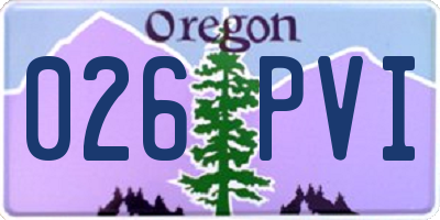 OR license plate 026PVI