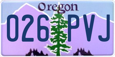 OR license plate 026PVJ
