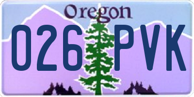 OR license plate 026PVK
