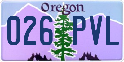 OR license plate 026PVL