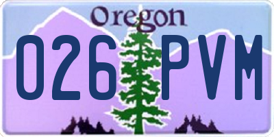 OR license plate 026PVM