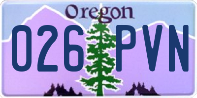 OR license plate 026PVN