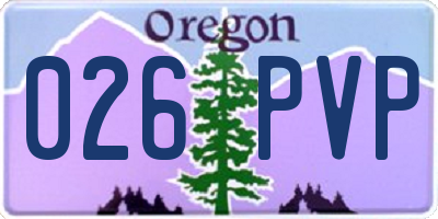 OR license plate 026PVP