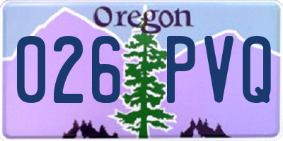 OR license plate 026PVQ