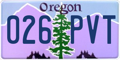 OR license plate 026PVT