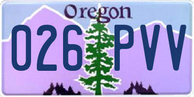 OR license plate 026PVV