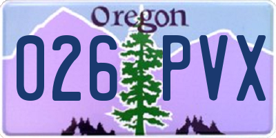 OR license plate 026PVX