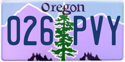 OR license plate 026PVY