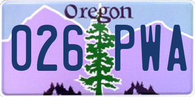 OR license plate 026PWA