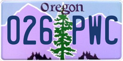 OR license plate 026PWC