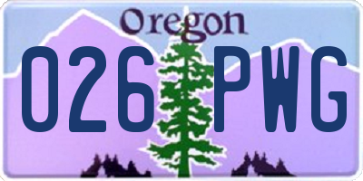 OR license plate 026PWG