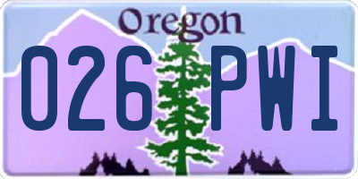 OR license plate 026PWI
