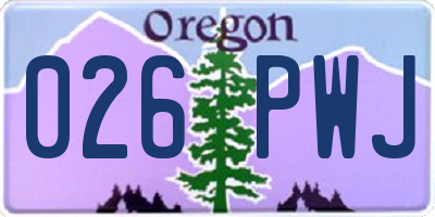 OR license plate 026PWJ