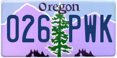 OR license plate 026PWK