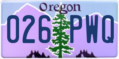 OR license plate 026PWQ