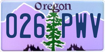 OR license plate 026PWV