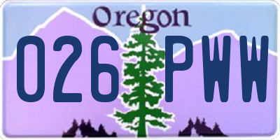 OR license plate 026PWW