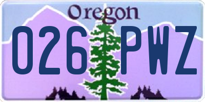 OR license plate 026PWZ