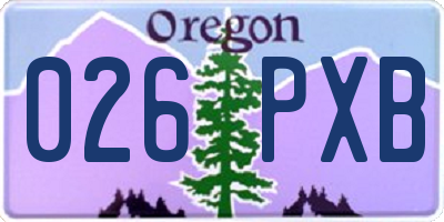 OR license plate 026PXB