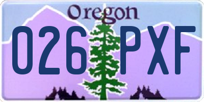 OR license plate 026PXF