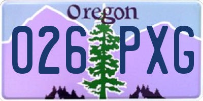 OR license plate 026PXG