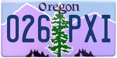 OR license plate 026PXI