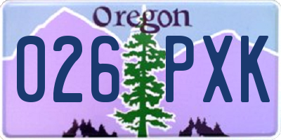 OR license plate 026PXK