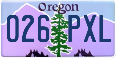 OR license plate 026PXL