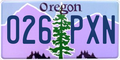 OR license plate 026PXN