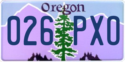 OR license plate 026PXO