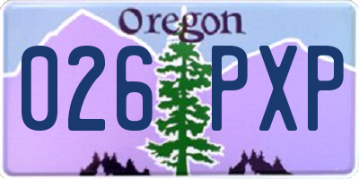 OR license plate 026PXP
