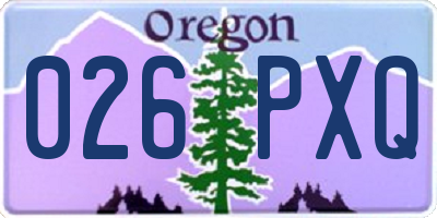 OR license plate 026PXQ
