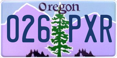 OR license plate 026PXR