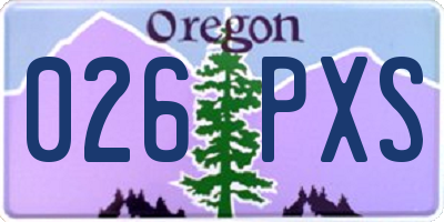 OR license plate 026PXS
