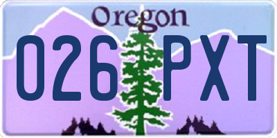 OR license plate 026PXT