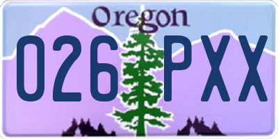 OR license plate 026PXX