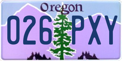OR license plate 026PXY