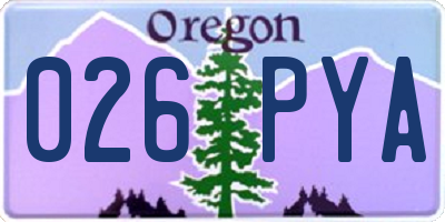OR license plate 026PYA