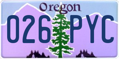 OR license plate 026PYC