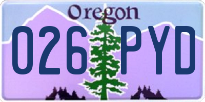 OR license plate 026PYD