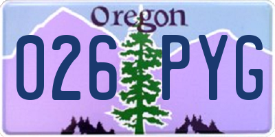 OR license plate 026PYG