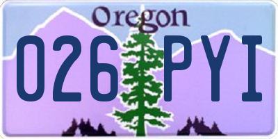 OR license plate 026PYI