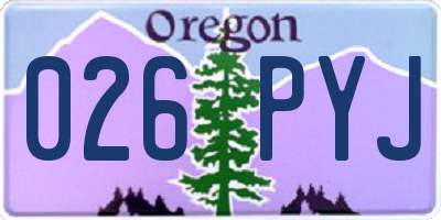OR license plate 026PYJ
