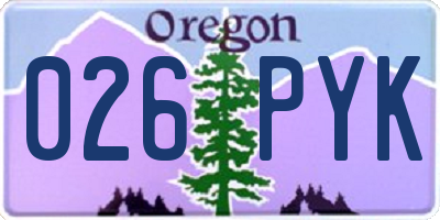 OR license plate 026PYK