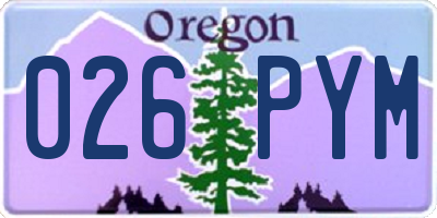 OR license plate 026PYM