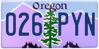 OR license plate 026PYN