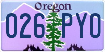 OR license plate 026PYO