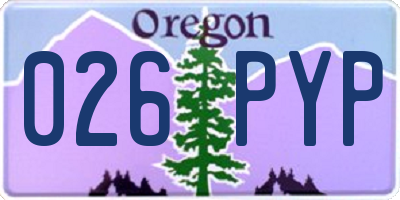 OR license plate 026PYP